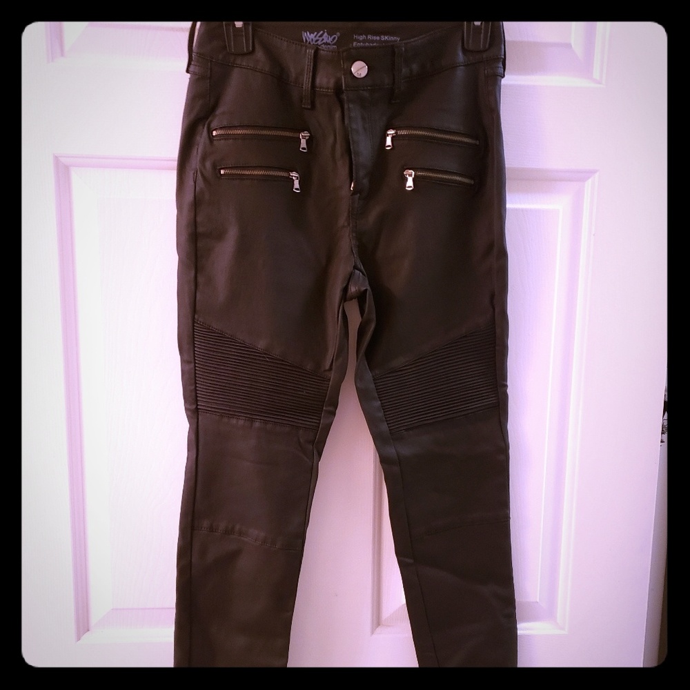 Faux leather pants